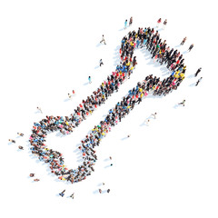 people in the shape of a bone.