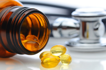 Pill Bottle and Stethoscope