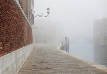 Fog in Venice near Arsenal