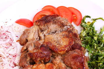 grilled meat onion healthy homemade food barbecue diet