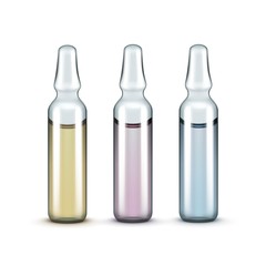 Vector Glass Medical Ampoules Bottles Isolated