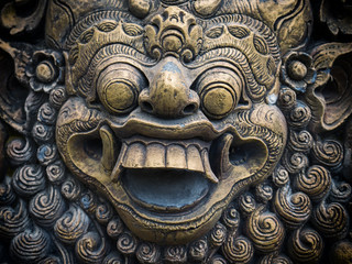Gardian statue at the Bali temple entrance