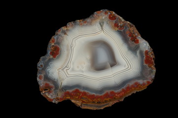 Cut and polished agate.  Origin:  Morocco, Kerruchen.  