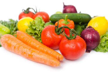 Assorted vegetables isolated on the white