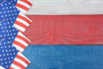 Flag Napkins on Patriotic Table