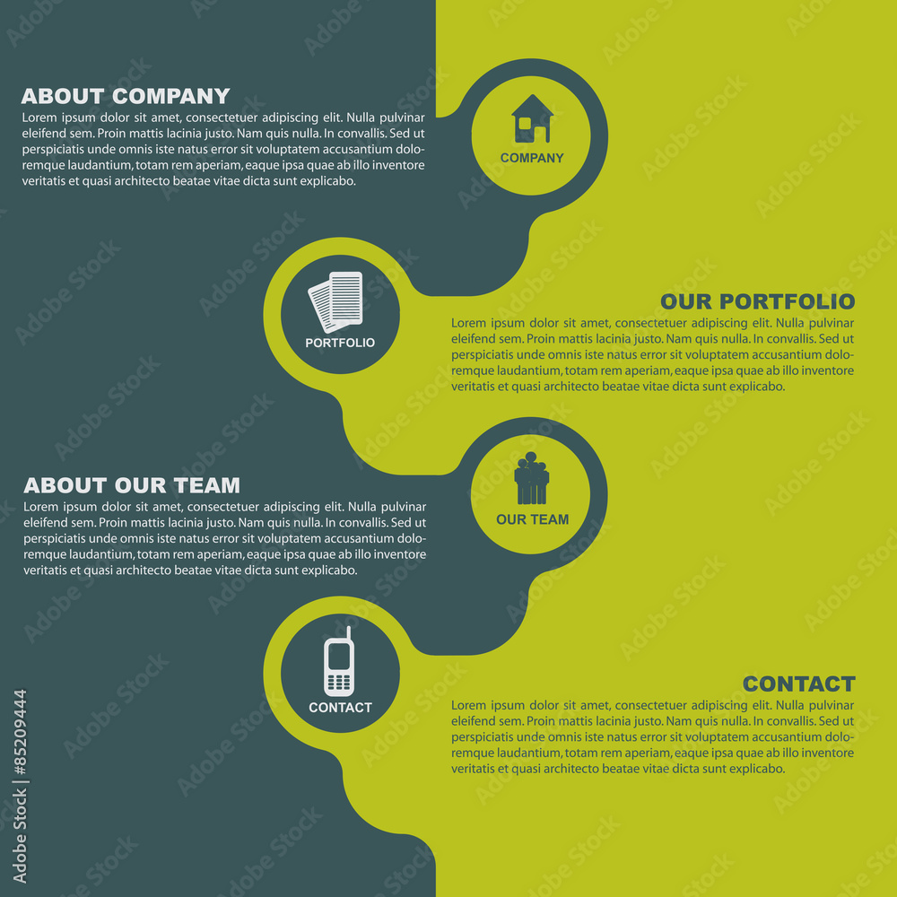 Poster Vector abstract background of brochure with icons for company
