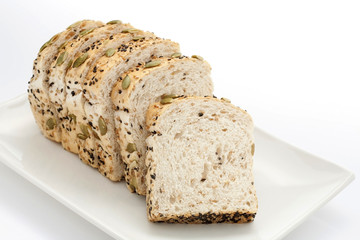 whole grain bread on plate