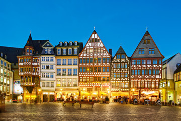 Fototapeta na wymiar Historic Centre of Frankfurt at Twilight