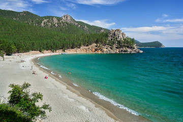 Sandy cove of Lake Baikal