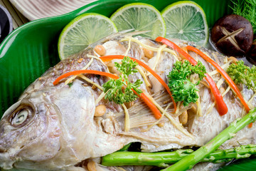 tilapia fish steamed with soy sauce