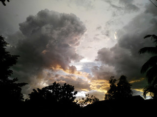evening sky and clouds strom