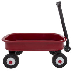 Red Child's Toy Wagon Isolated