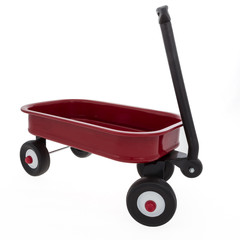 Red Child's Toy Wagon Isolated