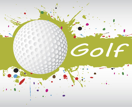 Golf banner.Abstract green splash