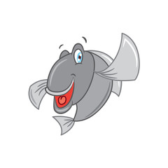 cartoon fish isolated on white background