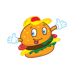 cartoon hamburger with happy expression