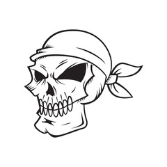 skull wearing bandanna