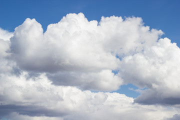 Cloudscape with fluffy clouds