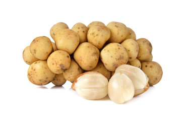 Long Kong or Long Gong fruit on white background