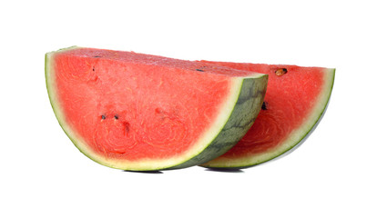 sliced watermelon on white background