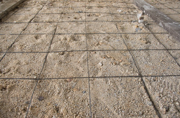 steel bar for construction on the ground.