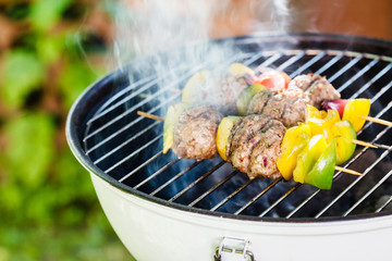 grilled meatballs with vegetables