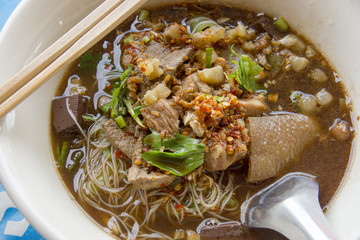 Spicy noodles, Thailand style food.