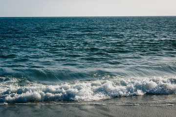 Waves in the Pacific Ocean, in Malibu, California.