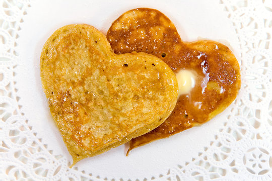 Heart Shaped Pancakes for Valentine's Day