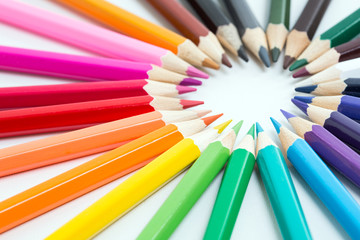 set of colored pencils