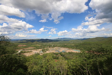 Beautiful mountains with a cloudy sky.