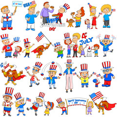 Fototapeta premium People celebrating 4th of July