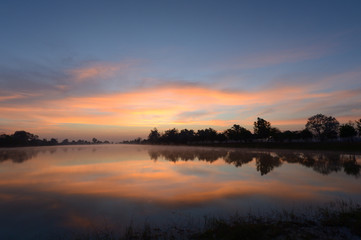 Fototapeta premium Baray wat phu in the morning,Laos