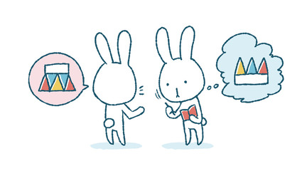 Obraz premium ウサギの伝言