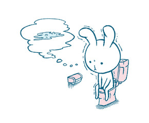 お腹を下したウサギ