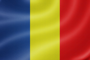chad flag on the fabric texture background
