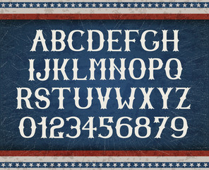 Fototapeta premium Vintage american font on retro background, EPS 10 contains transparency, layered vector file.
