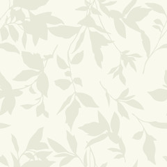 Elegance Seamless pattern with leaf ornament, floral illustration in vintage style
