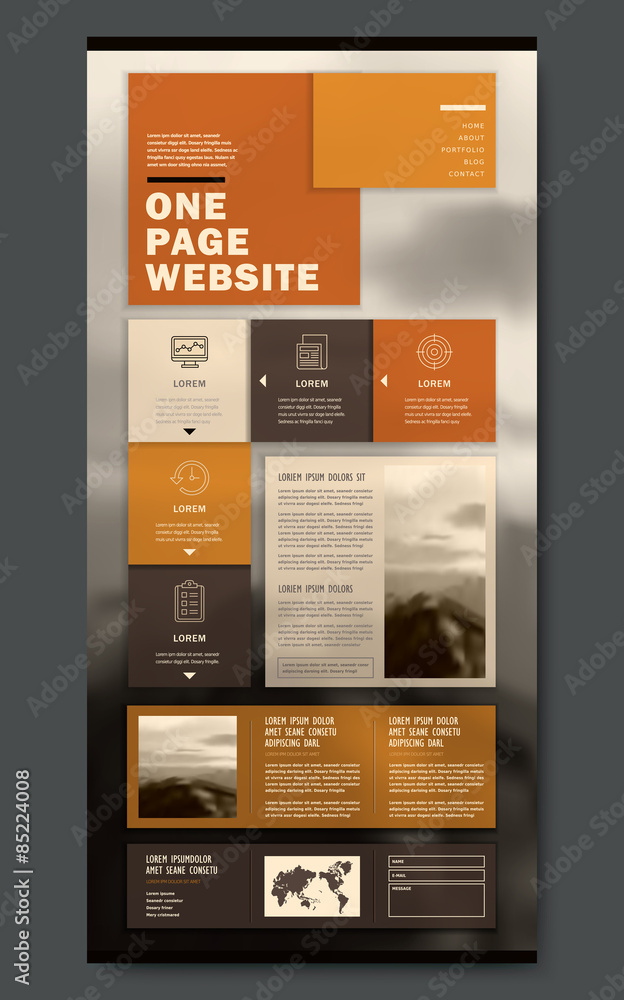 Canvas Prints modern one page website design template