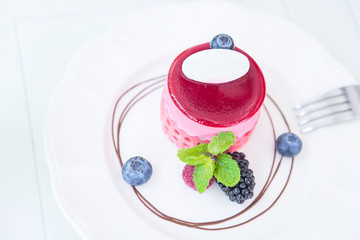 cake with fresh berries
