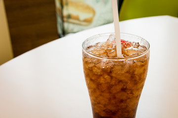 Closeup Cola with straw