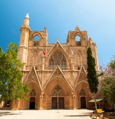Fototapeta na wymiar St. Nicholas Cathedral (Lala Mustafa Mosque), Famagusta, Cyprus.