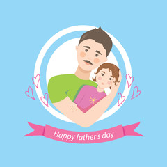 Cute card on father's day