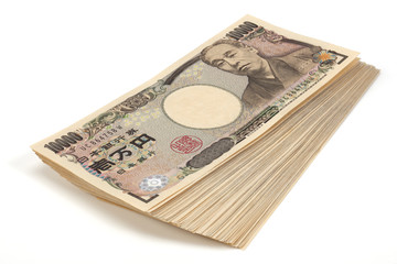 日本紙幣／一万円札の束