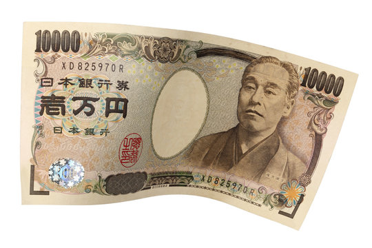一万円札/風に吹かれて飛ぶ紙幣