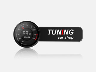 Tuning car shop logo,vector