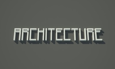 architecture - Text 3D Polygon / 3D render