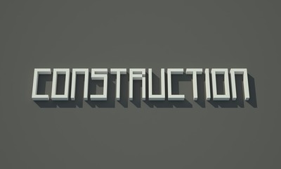 construction - Text 3D Polygon / 3D render