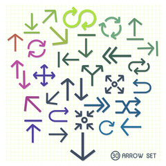 colorful trendy flat design arrows set