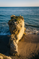 View of the beach and a sea stack at El Matador State Beach, Mal